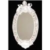 Image 1 : A 19th Century Oval Porcelain Wall Mirror, with putti and cartouche surmount, the frame with a be...