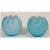 Image 1 : A Pair of Victorian Satin Glass Vases, with lattice style decoration, 8 cm (2)  See illustration...