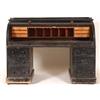 Image 1 : A 19th Century Ebonised Cylinder Bureau, the upper section over six drawers on plinth bases and c...