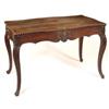 Image 1 : A Victorian Rosewood Table, the serpentine top above two drawers, on cabriole legs, 110 cm  See i...