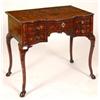 Image 1 : A 19th Century Dutch Rosewood Table, with floral marquetry inlaid decoration, the serpentine shap...