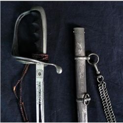 PRE-WWII US M1902 OFFICER DRESS SWORD-PORTEPEE+3-ETCHED
