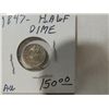 Image 2 : 1847 HALF DIME COIN ALMOST UNCIRCULATED