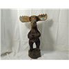Image 2 : HAND CARVED WOOD MOOSE LAWN ORNAMENT STATUE