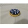 Image 2 : NICE BRASS VENETIAN GLASS COMPACT PILL BOX
