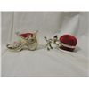 Image 2 : LOT 2 VINTAGE METAL PIN CUSHIONS CAT SHOE