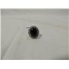 Image 2 : SILVERTONE BLACK ONYX RING SIZE 7