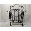Image 1 : ANTIQUE VINTAGE WROUGHT IRON METAL MAGAZINE RACK