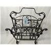 Image 2 : ANTIQUE VINTAGE WROUGHT IRON METAL MAGAZINE RACK