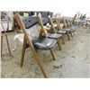 Image 3 : LOT 6 PORTABLE WOOD VINYL FOLDING CHAIRS