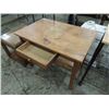 Image 2 : ANTIQUE VINTAGE OAK LIBRARY TABLE & DRAWER