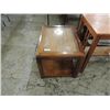 Image 1 : OAK END TABLE CONTEMPORARY GLASS TOP