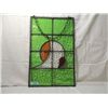 Image 1 : LEADED FRAME STAIN STAINED GLASS PANEL ANTIQUE
