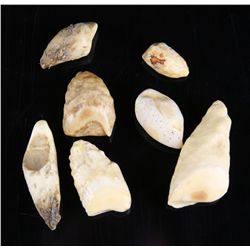 7 Alaskan Inuit Walrus Ivory Gamepieces