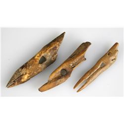3 Alaskan Inuit Harpoons Ivory & Bone
