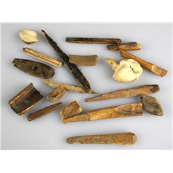 17pc Alaskan Inuit Bone/Ivory Artifacts