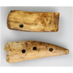 Pair of Alaskan Inuit Bone Sled Runners