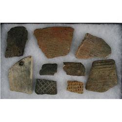 9pc Pottery Shard Lot