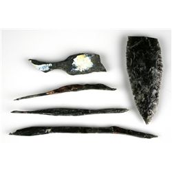 5 nice Obsidian Artifacts