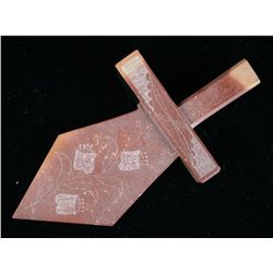 6 3/8" Engraved Pipe Tomahawk