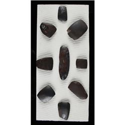 Superb Collection of 9 Hematite Celts