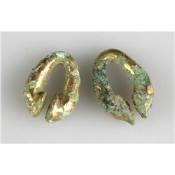 Pair of Ancient Chinese Gilded Earrings