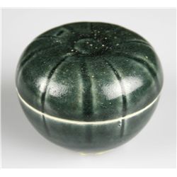 2 1/2" Cobalt Glazed Covered Jar