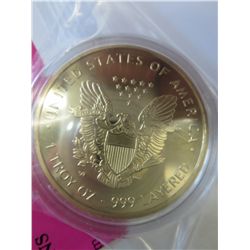 2010 gold clad American Walking Liberty coin