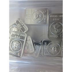 10 x .999 Silver " All Seeing Eye"  bars