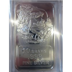 Asian Garden motif .999 silver Art Bar