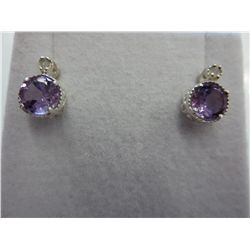 Brand new Diamond & Amethyst earrings