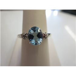 2 carat Blue Topaz & Diamond ring