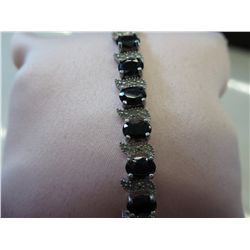 14.75 carat Sapphire & Diamond tennis bracelet