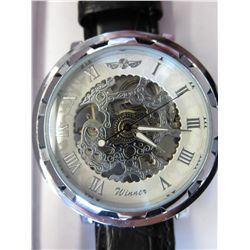 Breitling style mechanical skeleton watch - NEW