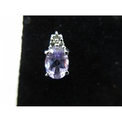 Brand new ladies Diamond & Amethyst stud earrings