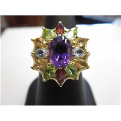 Multi-gemstone cocktail ring