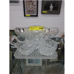 4 Pieces of crystal - Cream & Sugar, bowl
