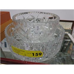 2 Large pieces of crystal - Ice bucket and bowl