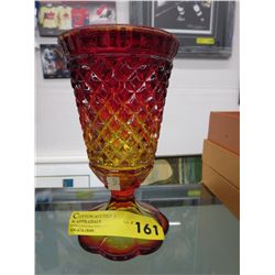1960's Coloured glass vase, red to yellow