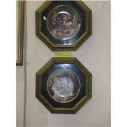 Framed collector Bradex Exchange plates