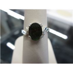 Ammolite ring, oval stone