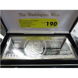 LIMITED Washington Mint silver $100.00 bar