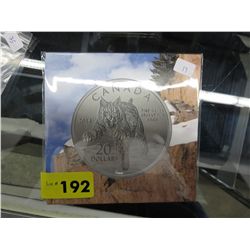 2014 Canada silver $20.00 Bobcat design coin