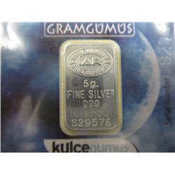 IAR Mint .999 silver bar, 5 grams