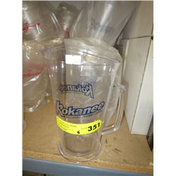 6 plastic beer jugs with Kokanee logos - NEW