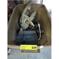 Plastic tote of toys