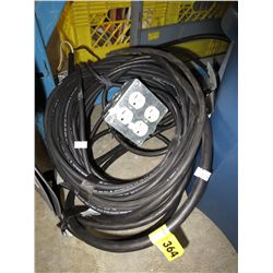 4 extension cords with attached electrical boxes