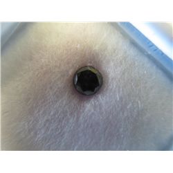 Natural jet black round diamond 0.22 ct