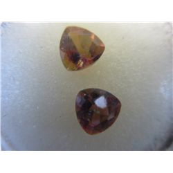 2 tri-cornered mystic topaz. Matched set