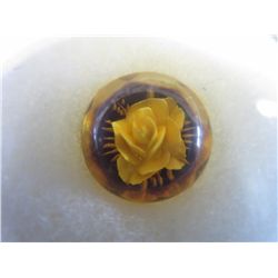Carved amber cabochon - 0.5" dia